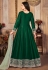 Art silk long Anarkali suit in Green colour 4401