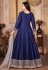 Art silk long Anarkali suit in Navy blue colour 4403