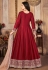 Art silk abaya style Anarkali suit in Maroon colour 4404