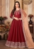 Art silk abaya style Anarkali suit in Maroon colour 4404