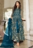 Net embroidered pakistani suit in Teal colour 2065