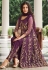 Net embroidered pant style suit in Purple colour 2066