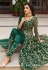 Net embroidered pakistani suit in Green colour 2067