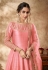 Art silk abaya style Anarkali suit in Pink colour 4501