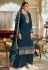 Georgette embroidered pakistani suit in Teal colour 135