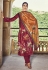 Velvet pant style suit in Magenta colour 155398