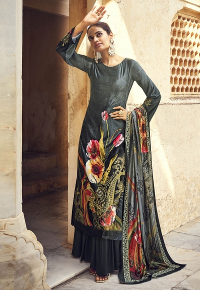 Occasion Wear Wine Color Velvet Palazzo Suit – bollywoodlehenga