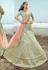 Organza a line lehenga choli in Sky blue colour 23011