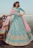 Organza a line lehenga choli in Sky blue colour 23017