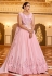 Georgette a line lehenga choli in Pink colour 2184