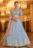 Georgette a line lehenga choli in Sky blue colour 2186