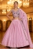 Georgette a line lehenga choli in Pink colour 2187