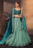 Chinon a line lehenga choli in Turquoise colour 505