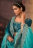 Chinon a line lehenga choli in Turquoise colour 505