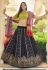 Georgette a line lehenga choli in Navy blue colour 2197