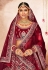 Velvet embroidered bridal lehenga choli in Maroon colour 16001