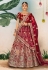 Velvet embroidered bridal lehenga choli in Maroon colour 16003