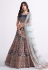 Net a line lehenga choli in Navy blue colour 1061