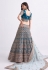 Net a line lehenga choli in Teal colour 1063