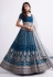 Georgette a line lehenga choli in Teal colour 1066