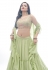 Georgette a line lehenga choli in Pista green colour 1015