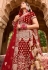 Velvet embroidered bridal lehenga choli in Maroon colour 1002