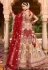 Velvet embroidered bridal lehenga choli in Maroon colour 1002