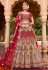 Velvet embroidered bridal lehenga choli in Maroon colour 1002