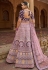 Velvet embroidered circular lehenga choli in Purple colour 1003