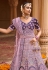 Velvet embroidered circular lehenga choli in Purple colour 1003