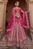 Velvet embroidered bridal lehenga choli in Magenta colour 1005