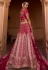 Velvet embroidered bridal lehenga choli in Magenta colour 1005