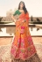 Banarasi silk a line lehenga choli in Orange colour 10197