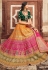 Banarasi silk a line lehenga choli in Orange colour 10203