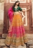 Banarasi silk a line lehenga choli in Orange colour 10203