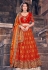 Banarasi silk circular lehenga choli in Red colour 1702
