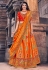 Banarasi silk circular lehenga choli in Orange colour 1709