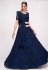 Net a line lehenga choli in Navy blue colour 1068C