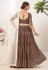 Georgette a-line lehenga-choli in Brown colour 8002