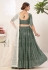 Green georgette a line lehenga choli in Camo colour 8004