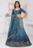 Net a line lehenga choli in Blue colour 6437