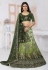 Net a line lehenga choli in Green colour 6433