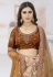 Net a line lehenga choli in Brown colour 6444