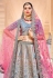 Banarasi silk circular lehenga choli in Sky blue colour 123