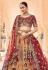 Banarasi silk circular lehenga choli in Orange colour 125