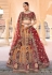 Banarasi silk circular lehenga choli in Orange colour 125