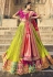 Banarasi silk circular lehenga choli in Light green colour 5401