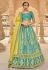 Banarasi silk circular lehenga choli in Turquoise colour 5403