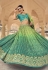 Banarasi silk circular lehenga choli in Light green colour 5406