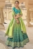 Banarasi silk circular lehenga choli in Light green colour 5406